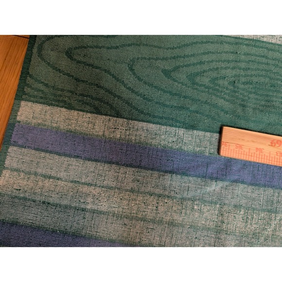Vtg Fieldcrest Bath Towel Woodgrain Fieldcrest Mills 100% Cotton Face Blue Green - Picture 2 of 5